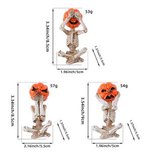 Nouvelle décoration de fête d'halloween résine artisanat pour la <span class=keywords><strong>maison</strong></span> tête de citrouille poupée 3 pièces ensembles décorations de bureau fournitures de <span class=keywords><strong>vacances</strong></span> accessoires - Product Image 6