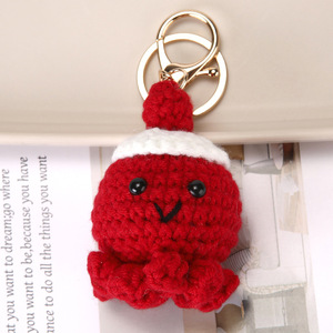 Wholesale Yarn Knitting Amigurumi Crochet Octopus Keychain Bulk Handmade Cute Mini Crochet Sea Ocean <b>Plush</b> Animal Doll Keyring - Product Image 2
