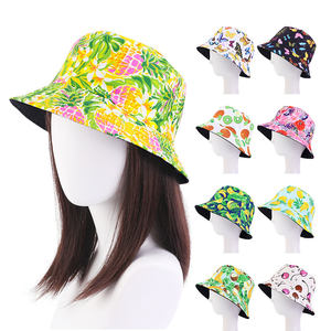 Venta al por mayor logotipo personalizado estampado floral gorras de algodón sombrero de pescador <span class=keywords><strong>gorra</strong></span> de pesca sombrero de cubo de doble capa para mujeres y hombres - Product Image 2