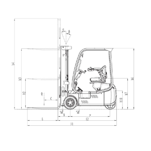 Transpalette semi-électrique YCMG 1,5 tonne, 1500 kg, à batterie, à levage élevé, 1,6 m-3,5 m, certifié CE pour entrepôt - Product Image 4