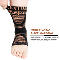 Orthèse de cheville personnalisée en fibre de cuivre pour le sport, support de cheville en nylon tricoté, protection respirante pour hommes et femmes, vente en gros