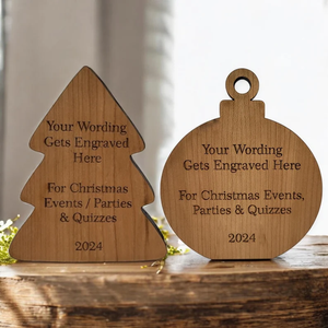 Trophée du <span class=keywords><strong>quiz</strong></span> de Noël en bois-Prix de la babiole ou de l'arbre de Noël avec gravure pour les fêtes, les événements et les célébrations festives - Product Image 1