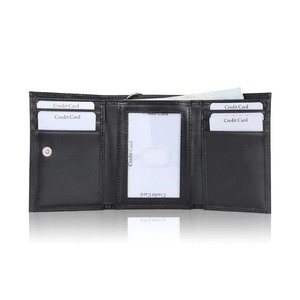 <span class=keywords><strong>Portefeuille</strong></span> à chaîne pour <span class=keywords><strong>homme</strong></span>, à trois volets, avec fenêtre d'identification et compartiments pour cartes de crédit, minimaliste, en cuir véritable, style motard - Product Image 4