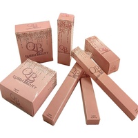Boîte d'emballage pour lentilles de contact avec logo en feuille d'or couleur rose/nude, conception personnalisée