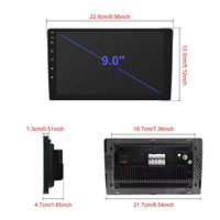Podofo 9'' 4+64GB Stereo Mobil DAB Terintegrasi Double Din Android CarPlay Android Auto GPS/WiFi/FM/RDS/Hi-Fi/Layar Sentuh IPS ODM/OEM