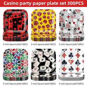 Juego de Vajilla Desechable Biodegradable con Tema de Póker, Decoración para <span class=keywords><strong>Fiesta</strong></span> de <span class=keywords><strong>Casino</strong></span>, Monedas Doradas, Año Nuevo Chino, <span class=keywords><strong>Fiesta</strong></span> para Adultos - Product Image 6