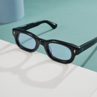 Montures de lunettes rétro en acétate à monture épaisse style designer 2026 avec rivets latéraux, design audacieux, pour femmes et hommes