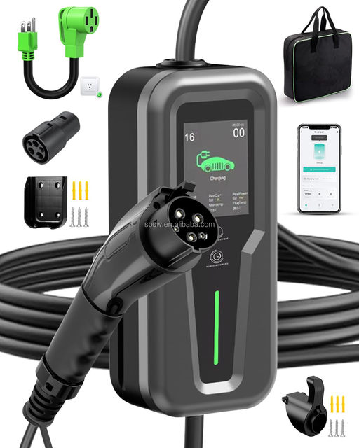 Factory Customizable EV Charger Adjustable Current 6A-32A 240V TUV ETL 3.5kW 7kw 11kW 22kw Home Charger OEM for All Ev Cars