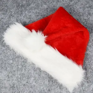 Wholesale Custom Deluxe Adult Santa Claus Hat Veet Faux Fur Christmas Hat