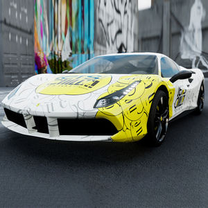 Pellicola per Auto WRAPMASTER 1.52*20m, Gialla <span class=keywords><strong>con</strong></span> Motivo Personalizzato, Vinile Adesivo per Cambio Colore, per Auto da Corsa - Product Image 1