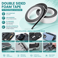 Ruban adhésif en mousse PE double face pour la réparation de téléphones portables, ruban adhésif à haute adhérence pour la fixation de la batterie, de l'appareil photo, du haut-parleur, de la coque arrière