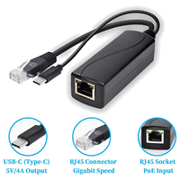 SDaPo PS0504G Gigabit PoE Splitter 5V4A 1500V isolasi tegangan tinggi Gigabit PoE Splitter