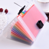 Porte-documents accordéon transparent en PP multicolore A6, mini porte-factures, classeur à 13 compartiments, organisateur de documents de bureau portable