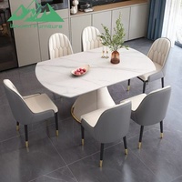 Juego de Muebles de Cocina Estilo Nórdico Wayon, Mesa de Comedor Ajustable y Transformable para Apartamento u Hotel