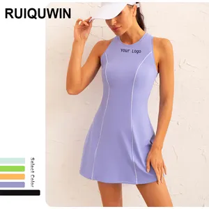 RUIQUWIN Custom Sports Dress Women Sports Tennis Clothes Girls Two Colors Skirt Slim Looking Young Ladies Sports Suit