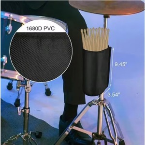Bolsa de Transporte para Baquetas, Cepillos y Mazos, Capacidad para 10 Pares, Dos Correas para Fijar al Kit de Batería o Instrumentos Musicales, Muestra Gratuita - Product Image 3