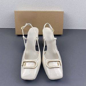 Calzado De Mujer 2025 Summer SquareToe Slingback Chunky <b>Block</b> High Heels for Women - Product Image 2