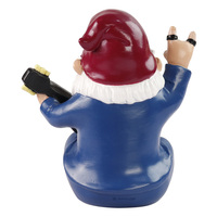Sculpture en résine de gnome rock avec guitare électrique, statue à barbe blanche pour décoration punk rock pour les amateurs de musique comme cadeau de Noël