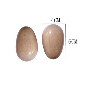 เครื่องดนตรีออร์ฟ ของเล่นไม้บีช ไข่ไม้สำหรับการศึกษาปฐมวัย สีไม้ธรรมชาติ ไข่เสียงไม้ - Product Image 3
