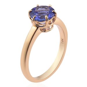 Bague de mariage classique pour femme en or jaune 18 carats avec tanzanite naturelle ronde taille solitaire de 2,20 carats - Product Image 6