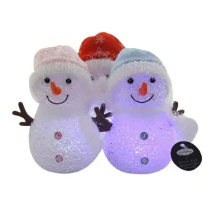 Veilleuse décorative de Noël à LED avec changement de couleur bonhomme de neige