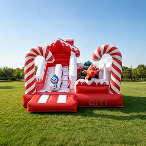 Château gonflable commercial avec toboggan, personnalisé pour les fêtes, anniversaires, Noël, et autres événements. - Product Image 5
