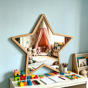 <span class=keywords><strong>Specchio</strong></span> <span class=keywords><strong>da</strong></span> Parete a Forma di Stella in Legno, Decorazione per <span class=keywords><strong>Cameretta</strong></span>, <span class=keywords><strong>Specchio</strong></span> ad Alta Definizione <span class=keywords><strong>da</strong></span> Appendere per Bambini e Stanza dei Bambini - Product Image 3