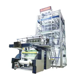 Plastar Top Quality Full-automatic Film Extruder Three Layer Blown Co Extrusion Pe Film Machine