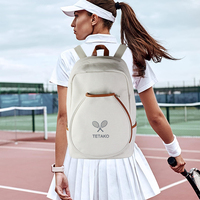 Sac de pickleball en toile durable, grande capacité, sac à dos de tennis avec poche dédiée pour raquette, logo personnalisé, sac de sport tendance