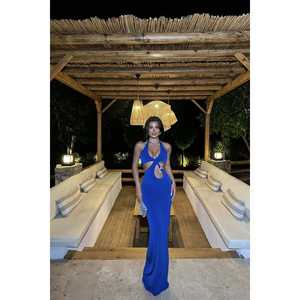 Robe de soirée pour femme Saks E, robe de bal ornée de strass, de paillettes et de perles, col cœur, longueur au sol, taille XL - Product Image 2