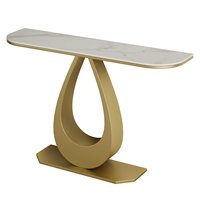 Console d'entrée de style italien, luxe léger, pièce design artistique, table compacte en métal démontable, à poser contre le mur