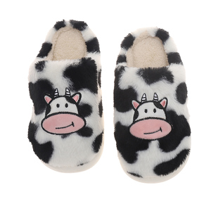 Wholesale Dropshipping Cartoon Cow Winter <strong>Thermal</strong> Warm Anti-Slippery Soft Plush <strong>Slippers</strong> for <strong>Men</strong> Women - Product Image 6