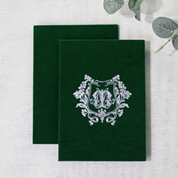 Cartes d'invitation de mariage personnalisables en velours 5x7 pouces avec finition miroir doré et option enveloppe en feuille blanche