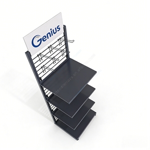 Expositor Metálico Ajustable con Estantes y Ganchos, Estante de Pie para Ensamblar, para Consolas de Videojuegos y Accesorios para Teléfonos - Product Image 4