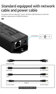 標準ギガビットPOEスプリッター5V 4A IEEE802.3af/at電源アダプターマルチインターフェイスハウジングタブレットルーターIPカメラ用 - Product Image 3