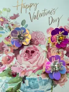 День Святого Валентина рельефная Цветочная поздравительная открытка настраиваемая упаковка и Печатный продукт с персонализированными благословениями