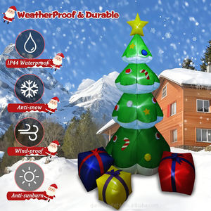 Décoration gonflable géante d'extérieur, arbre de Noël vert de 7 pieds avec boîtes cadeaux pour la cour, le jardin, la pelouse, la décoration de fête - Product Image 6