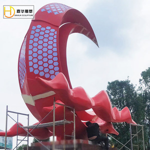 Escultura Abstracta Geométrica de Luna en Acero Inoxidable Jiahua, para Exteriores, Montaje en Suelo, Gran Tamaño, Arte Decorativo - Product Image 1