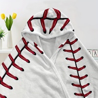 Couverture magique de baseball à capuche épaisse et portable pour la sieste Cape à capuche Couverture douce et chaude pour canapé-lit de bureau