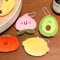 Adorables breloques en peluche en forme de fruits, styles variés - Collection tout-en-un de porte-clés et décorations de sac en coton PP unisexe (0-10 cm)