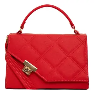 Bolso Bandolera Rojo Fana con Diseño de Diamantes, Cierre de Hebilla, Piel Sintética, para Mujer, Uso Diario Otoño-Invierno - Product Image 1
