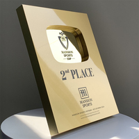 Plaque en alliage d'aluminium avec logo personnalisé, bouton de lecture, trophée en cristal gravé au laser, durable, cadeaux pour événements d'entreprise