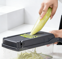 Accessoires de cuisine en gros d'usine, coupe-légumes multifonctionnel 16 en 1, hachoir à oignons, mandoline, trancheuse à légumes