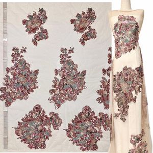 Dentelle de luxe à sequins et perles lourdes, fabriquée à la main en tissu haute <span class=keywords><strong>couture</strong></span>, édition limitée, pour robes de soirée haut de gamme sur mesure - Product Image 1