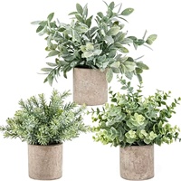 3 plantes artificielles de petite taille avec pot, plantes artificielles réalistes de petite taille, verdure d'intérieur pour la décoration de la maison, du bureau ou de la table