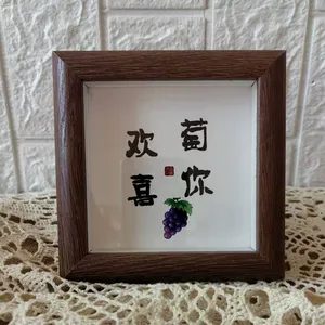 New Mini Khung Ảnh Gỗ Đồ Trang Trí Vuông DIY Khung Hình Ảnh Tường Nghệ Thuật Bằng Gỗ Tranh Gắn Hiển Thị Quà Tặng Thủ Công - Product Image 2