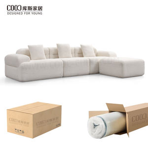 Moderne L-förmige Modulare Schnittsofa-Garnitur Ohne Gestell aus Foshan Fabrik, Wohnzimmer 3-Sitzer Komprimiertes <span class=keywords><strong>Sofa</strong></span> mit Ottomane - Product Image 1