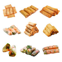 Línea de Producción Automática de Alta Eficiencia para Hacer Envoltorios de Lumpia/Rollo Primavera, Motorizada, de Acero Inoxidable 304 de Grado Alimenticio