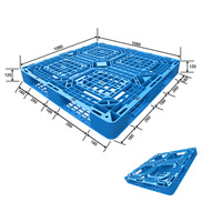 Palettes Euro en plastique HDPE à simple face, entrée 4 directions, capacité de charge dynamique de 800 kg/1,5 t et charge statique de 4000 kg