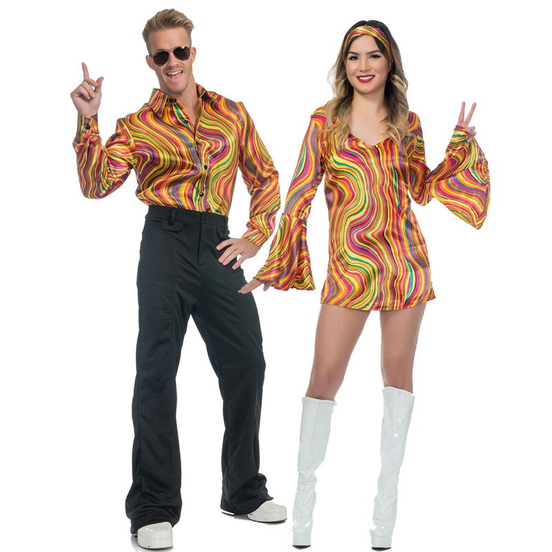 Women Disco Costume Shiny Retro Jumpsuit